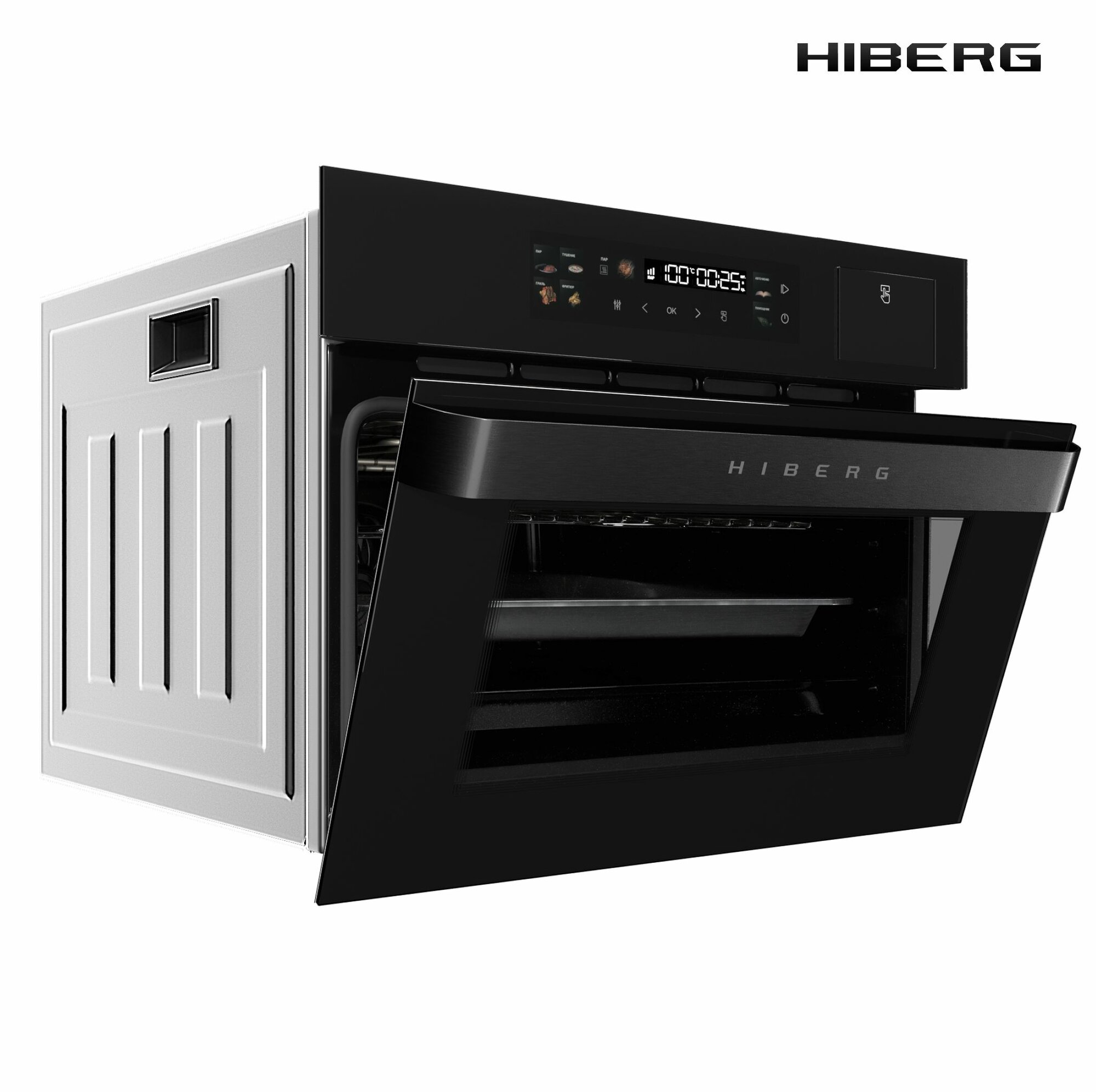 Электрический духовой шкаф HIBERG S-VMF 5515 B SMART с фритюром и функцией приготовления на пару - фотография № 3