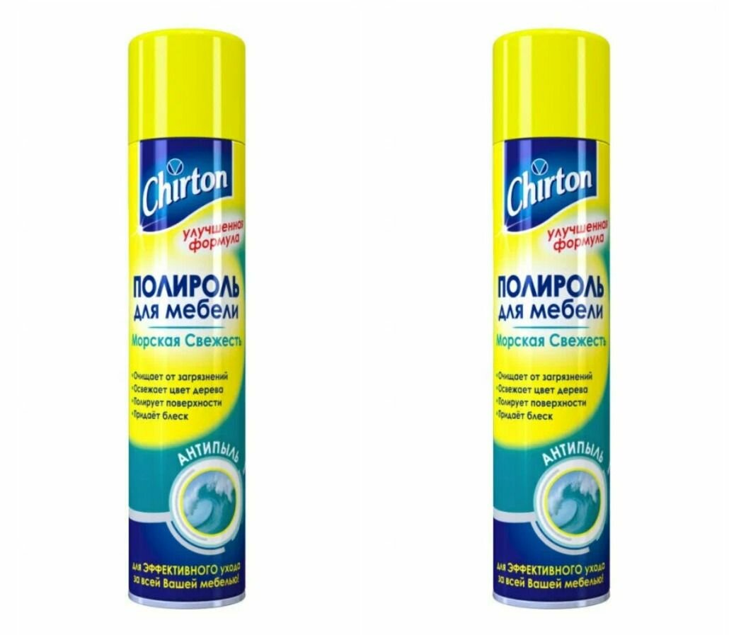 фото Chirton Полироль для мебели Морская свежесть, 300 мл, 2 штуки