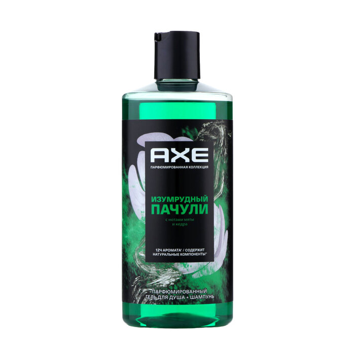 фото Гель для душа и шампунь AXE SHOWER 2в1 "Изумрудный пачули", 400 мл