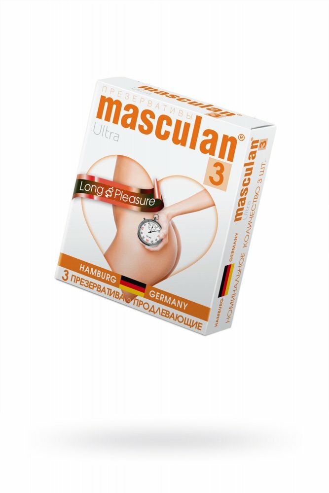 Презервативы Masculan Ultra Long Pleasure кольца и пупырышки с анестетиком 3 шт