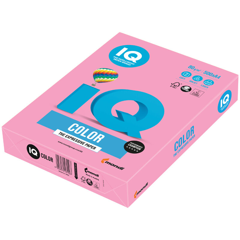 Бумага IQ "Color pale" А4 80г/м2 500л. (розовый)