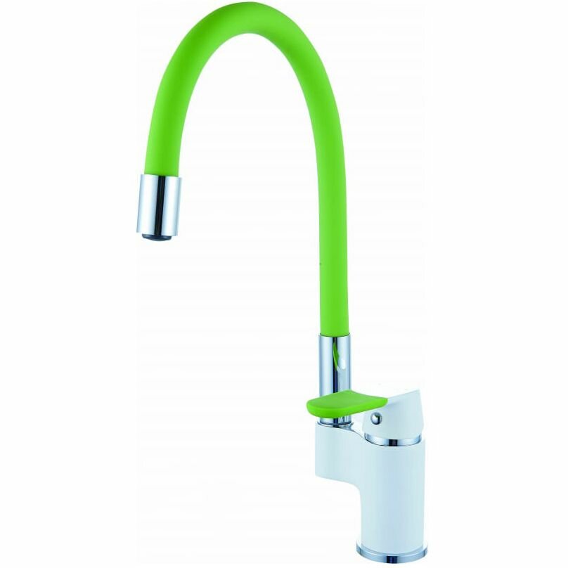фото Смеситель для кухни с гибким изливом Diadonna D87-437114GR хром,зеленый