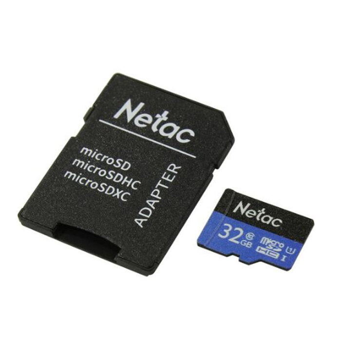 NT02P500STN-032G-R Карта памяти MicroSD с адаптером 32GB Netac P500 Standart Class 10 UHS-I (90Mb/s)
