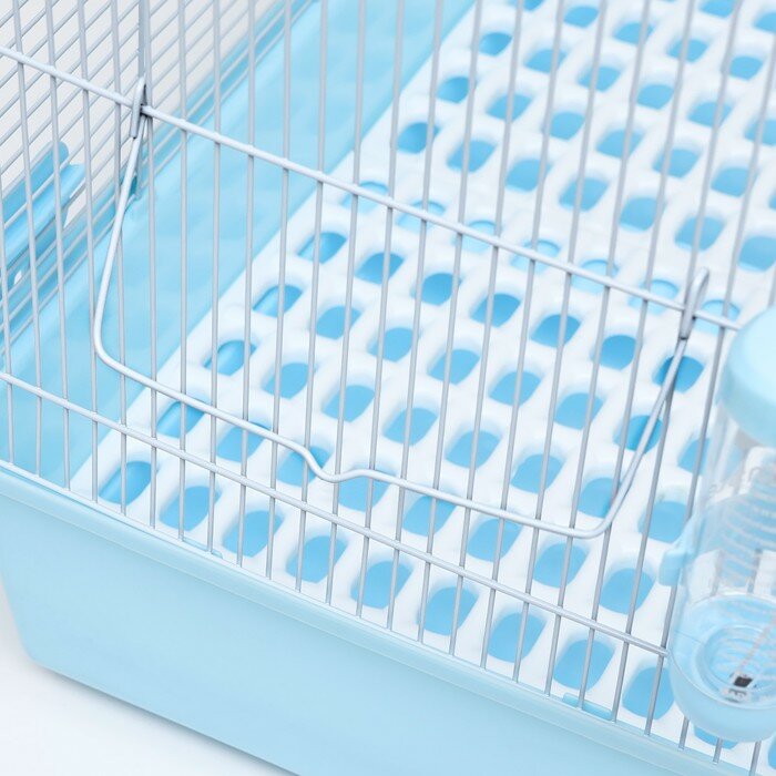 Клетка для грызунов с выдвижными поддонами 60 х 35 х 47 см, синяя - фотография № 6