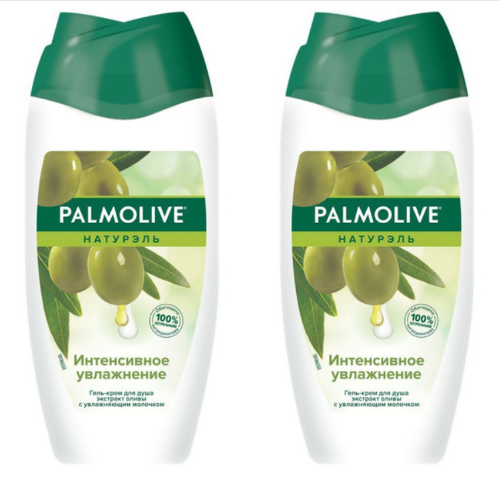 Гель для душа Palmolive, Натурэль, интенсивное увлажнение, олива и увлажняющее молочко, 450 мл. 2 шт.