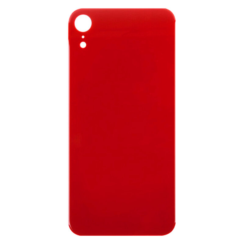 Задняя крышка для iPhone Xr Красный (стекло широкий вырез под камеру логотип) - Премиум