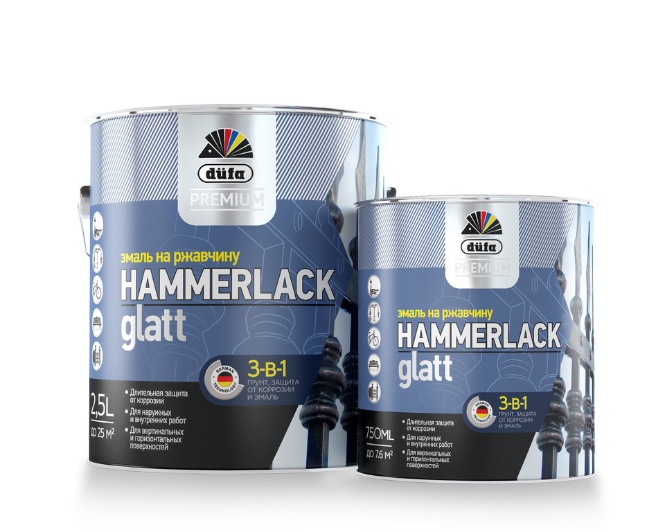 Грунт-эмаль алкидная (А) Dufa Premium Hammerlack Glatt