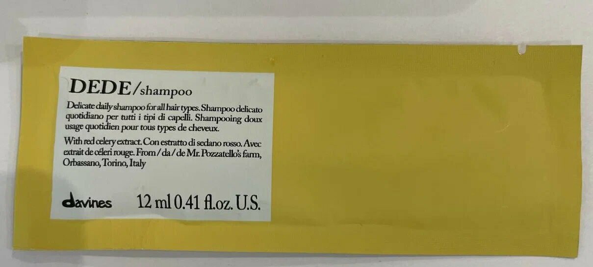 фото Davines Dede Shampoo Деликатный шампунь для ежедневного ухода, 12мл