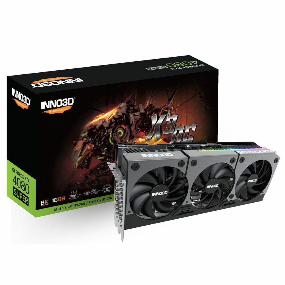 Видеокарта INNO3D RTX 4080 SUPER X3 OC 16GB (N408S3-166XX-187049N)