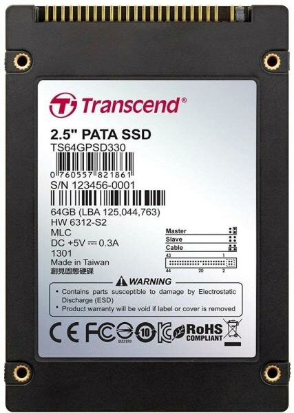 Твердотельный накопитель SSD 2.5 64 Gb Transcend PSD330 Read 120Mb/s Write 75Mb/s MLC (TS64GPSD330)