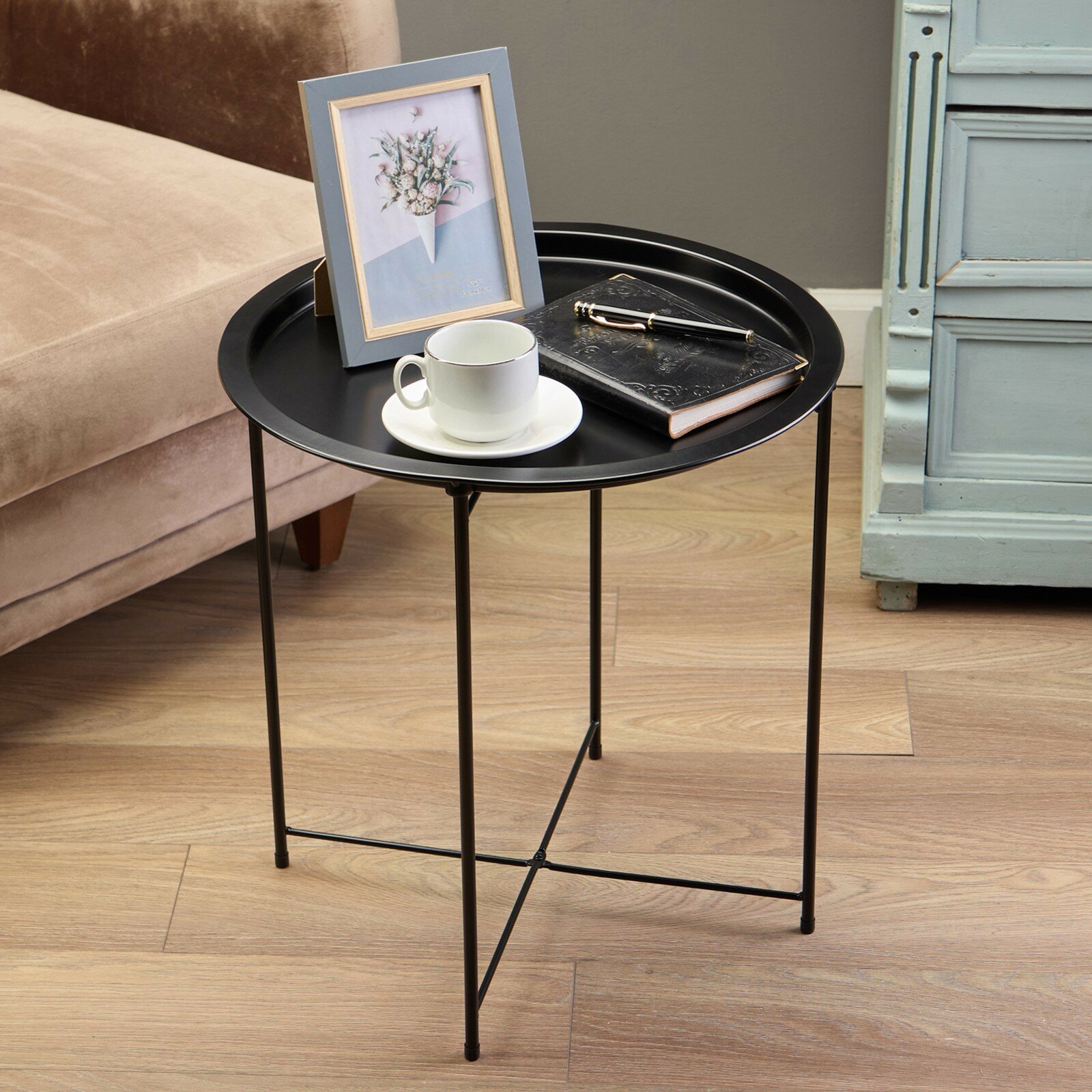 фото Столик журнальный, поднос чёрный 1шт.