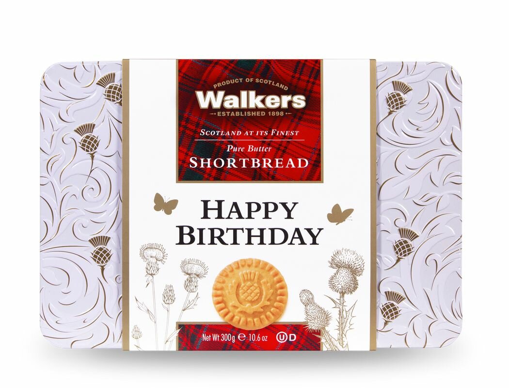 Печенье песочное Walker's Shortbread Happy Birthday, 1800г, 6шт - фотография № 1