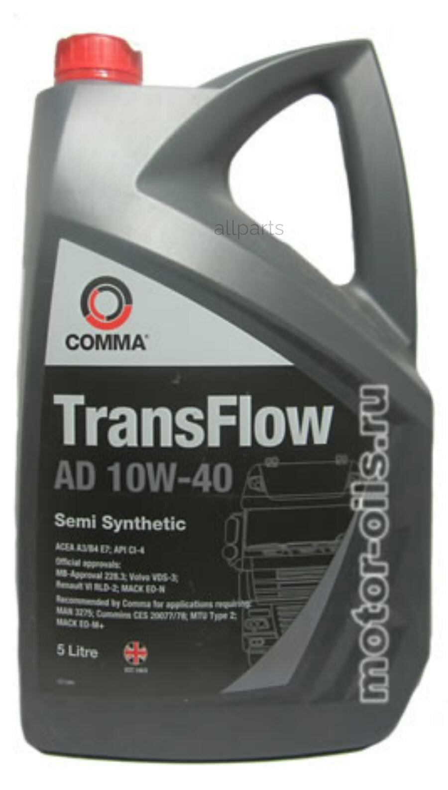 COMMA TFAD5L Масло моторное 10W40 COMMA 5л полусинтетика TRANSFLOW