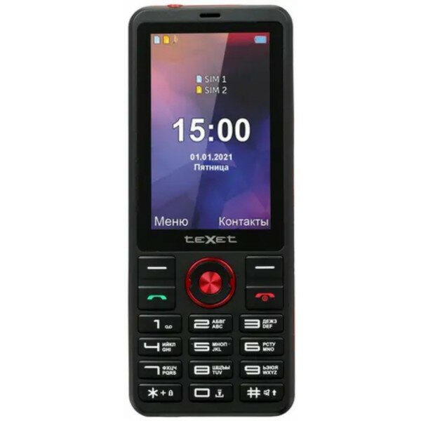 Мобильный телефон teXet TM-321 черный-красный