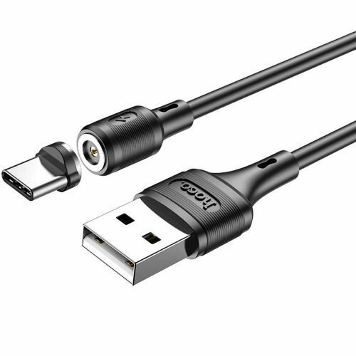 Кабель USB2.0 Am-Cm Hoco X52 Sereno Magnetic Black магнитный коннектор чёрный - 1 метр