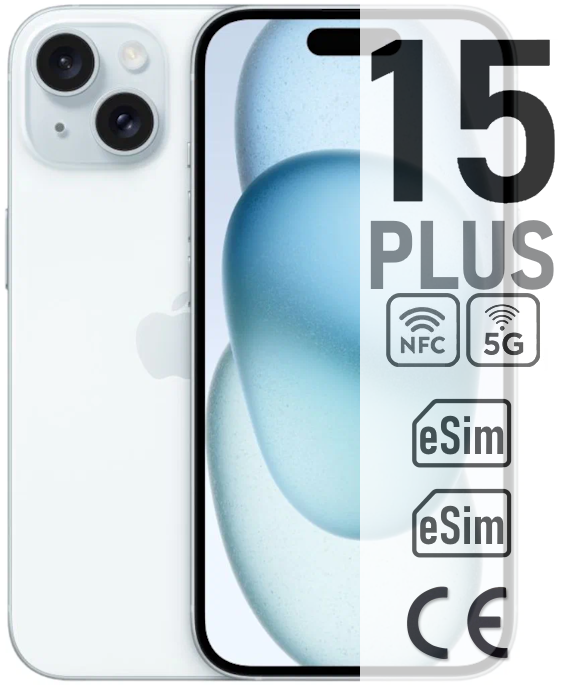 Смартфон Apple iPhone 15 Plus 128 ГБ, Dual eSIM, голубой