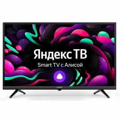 Телевизор LED SunWind 32" SUN-LED32XS305 Яндекс. ТВ Slim Design черный FULL HD 60Hz DVB-T DVB-T2 DVB-C DVB-S DVB-S2 USB Smart TV