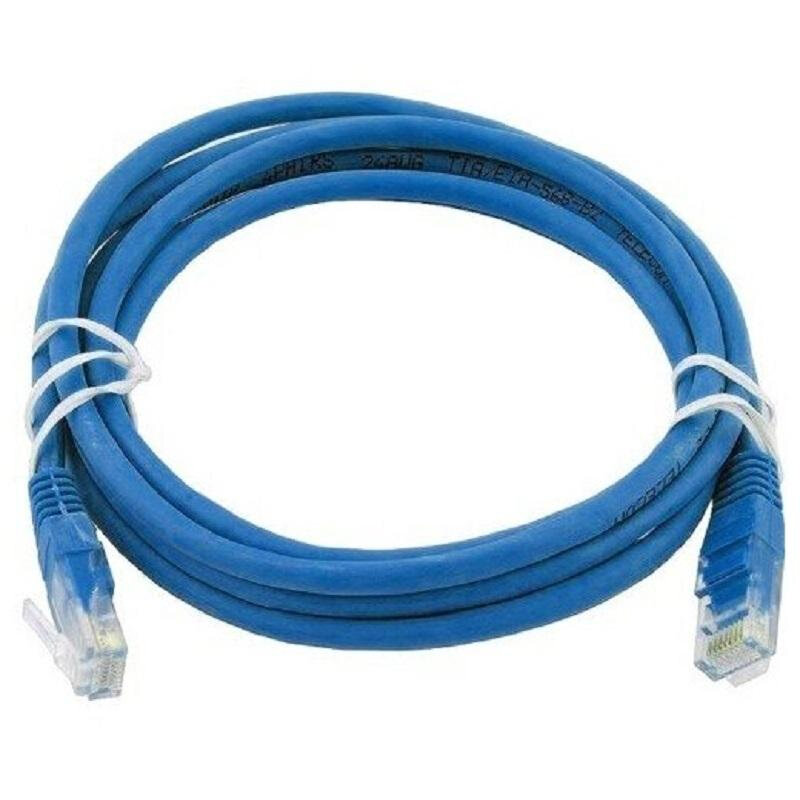 Патч-корд ExeGate UTP-RJ45-RJ45-C5e-PVC-CCA-0.5M, 0.5 м, синий - фото №1