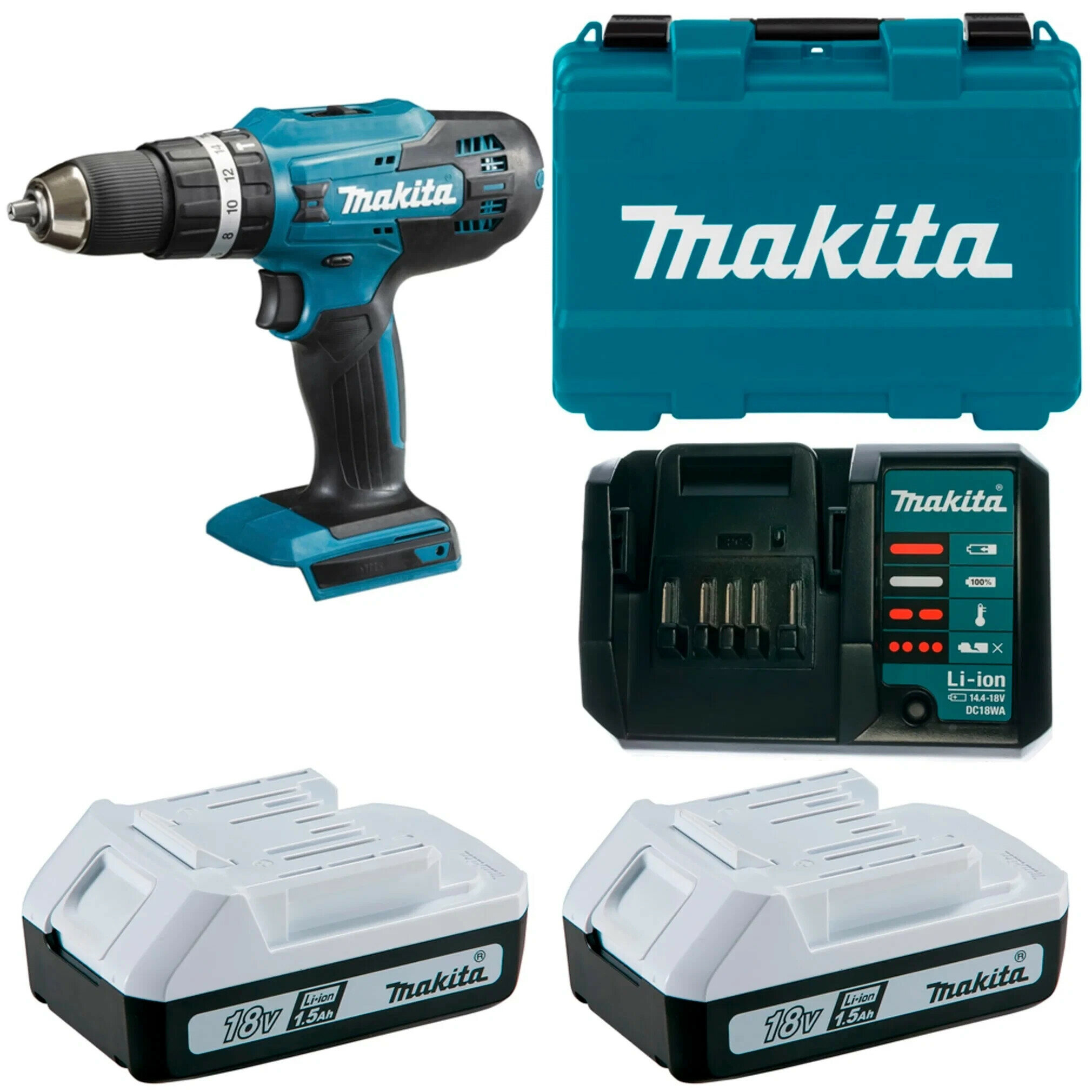 Аккумуляторная дрель-шуруповерт Makita HP 488 DWE - фото №2