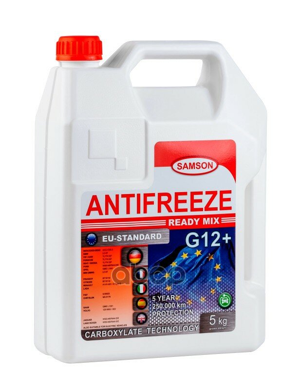 Антифриз Samson Eu-Standard G12+, 5 Кг (Красн.) Carboxylate SAMSON арт. 800992