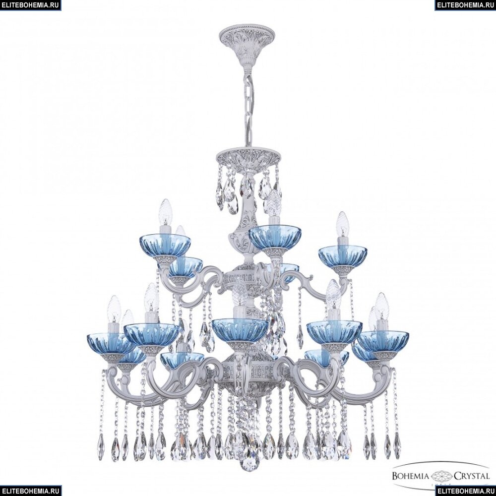 Подвесная люстра Bohemia Ivele Crystal AL7801 AL78101/10+5/250/2D A WMN P Aquamarine/M-1H - фото №2