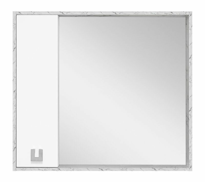 Misty Зеркало-шкаф Misty Мия 90 L белый серый