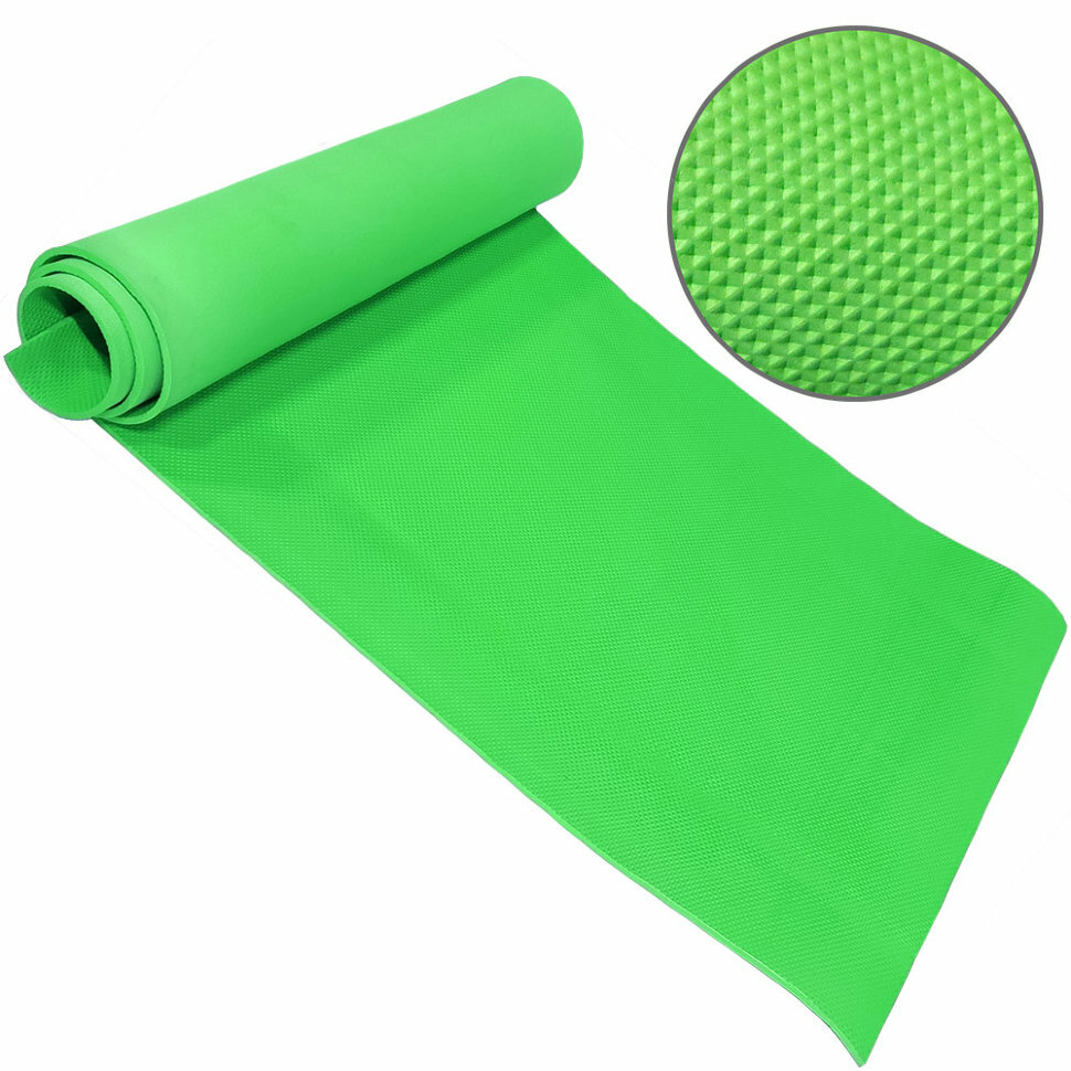 Коврик для йоги B32215, 173х61х0,5 см, зеленый
