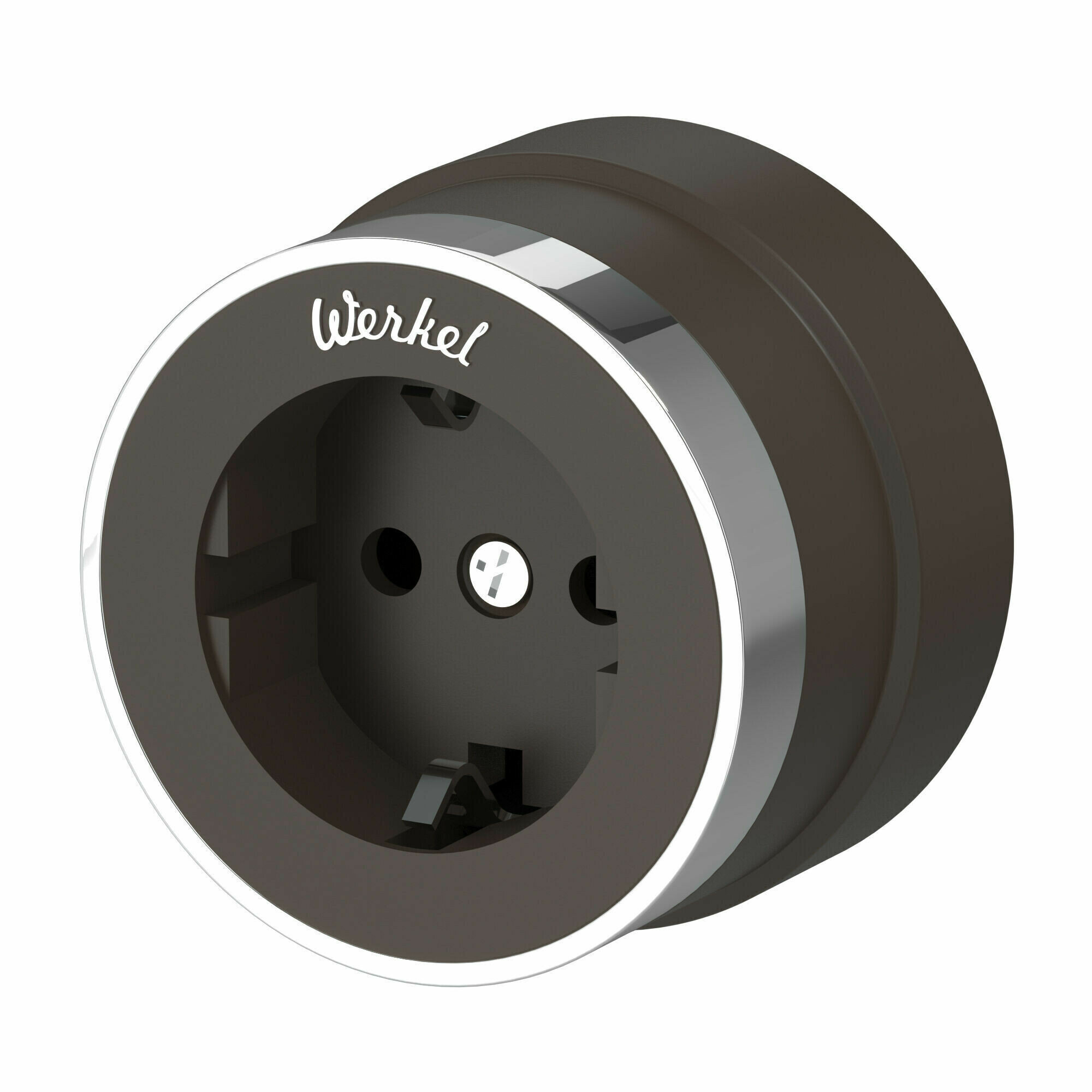 фото Розетка Werkel Vintage открытая установка мокко с заземлением