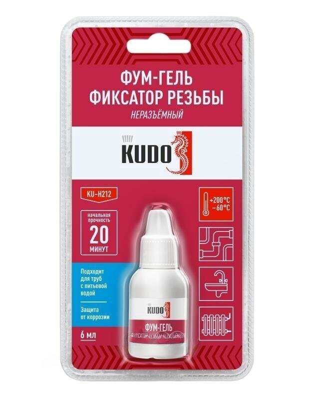 Фум-гель KUDO (фиксатор резьбы) анаэробный неразъёмный EAN-13: 4606445040913