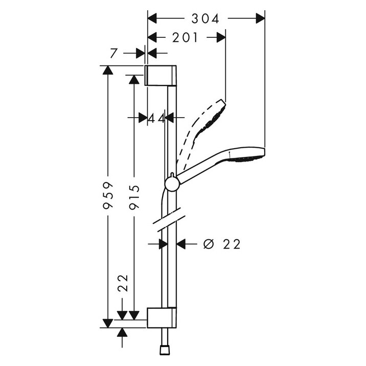 Душевой гарнитур Hansgrohe Croma 110 Select E Multi 65 26580400