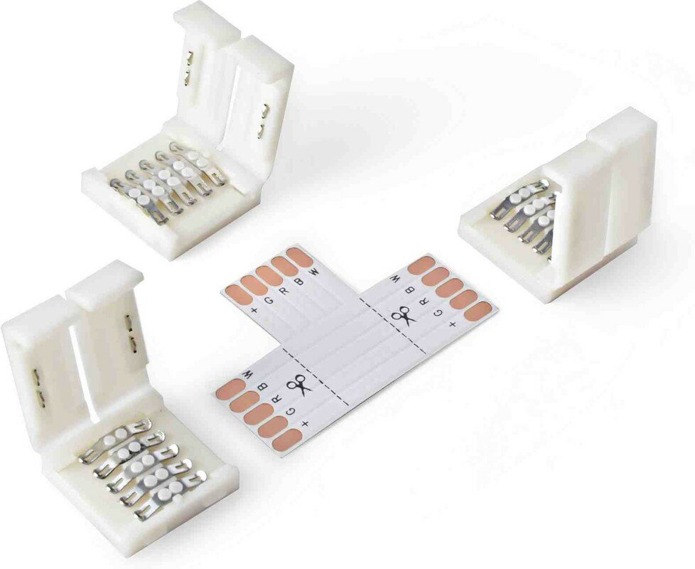 09-73 Комплект коннекторов(Т-образный+3 клипсы) для светодиодной ленты RGBW 12/24В IP20 подложка 12мм