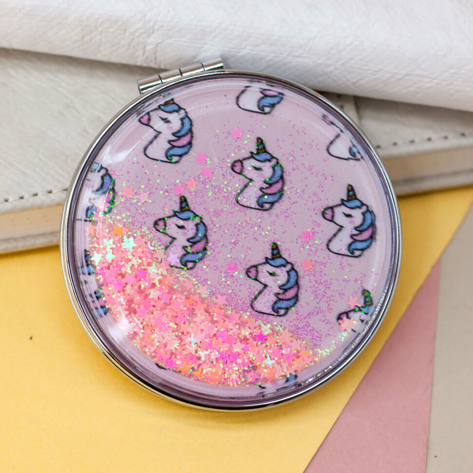 фото Зеркало "Our design unicorn head", pink