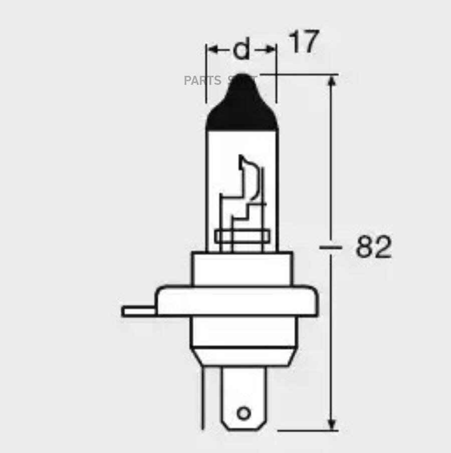 OSRAM 64193SUP ампа H4 12V 60/55W SUPER +30% P43t карт.1 .