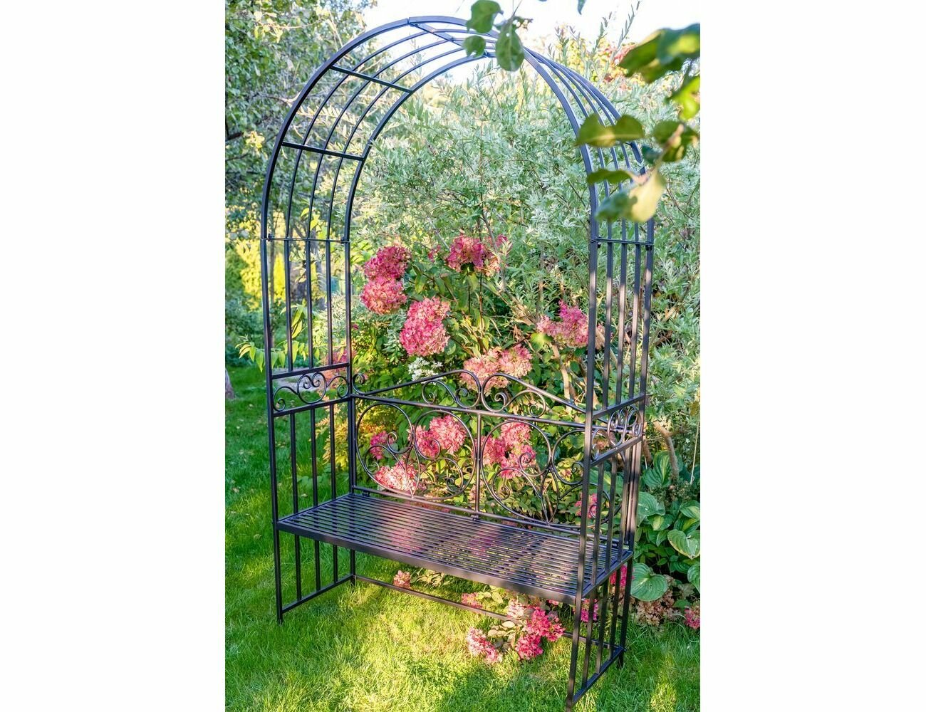 Boltze Кованая садовая арка бордье для цветов и вьющихся растений металл тёмно-коричневая 125х46х205 2024362