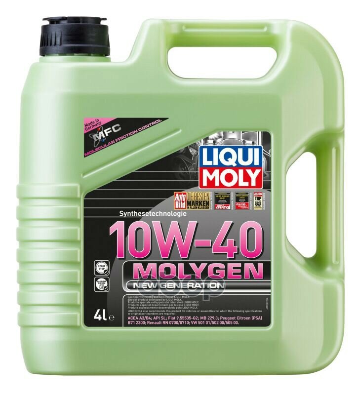 Синтетическое моторное масло LIQUI MOLY Molygen New Generation 10W-40