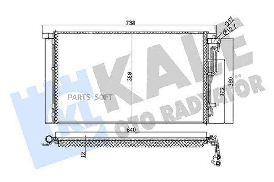 Радиатор кондиционера для а/м Kia Ceed (18-)/Hyundai Elantra (AD) (15-) 1.6i/2.0i KALE / арт. 354025 - (1 шт)