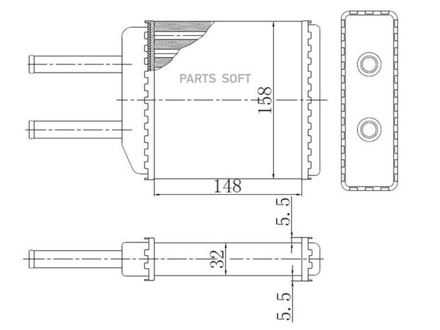 STELLOX 1035050SX 10-35050-SX_радиатор печки!\ Daewoo Matiz 0.8/1.0 98