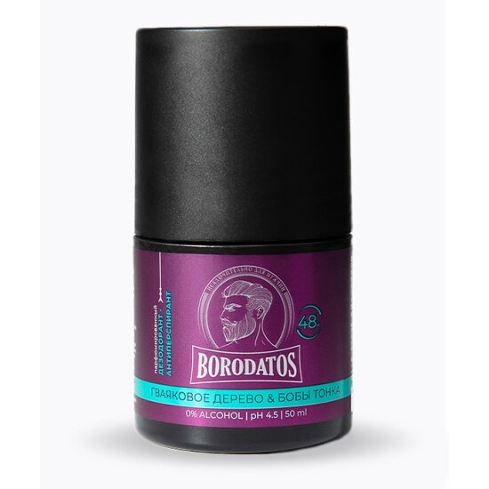 Парфюмированный дезодорант-антиперспирант Borodatos Гваяковое дерево & Бобы 50 мл