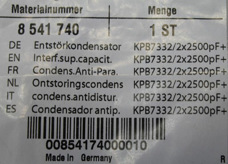 Конденсатор (KPB7332 / 2x2500pF + FLV) для пароварки Miele 8541740 - фотография № 3