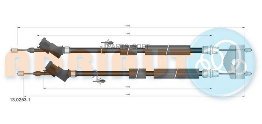 ADRIAUTO 1302531 AD13.0253.1_[1525803] !трос ручника\ Ford Focus 08>