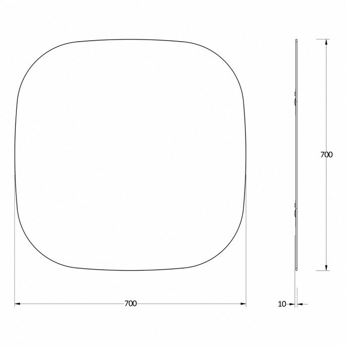 Зеркало со шлифованной кромкой EVOFORM, 70х70 см - фотография № 2