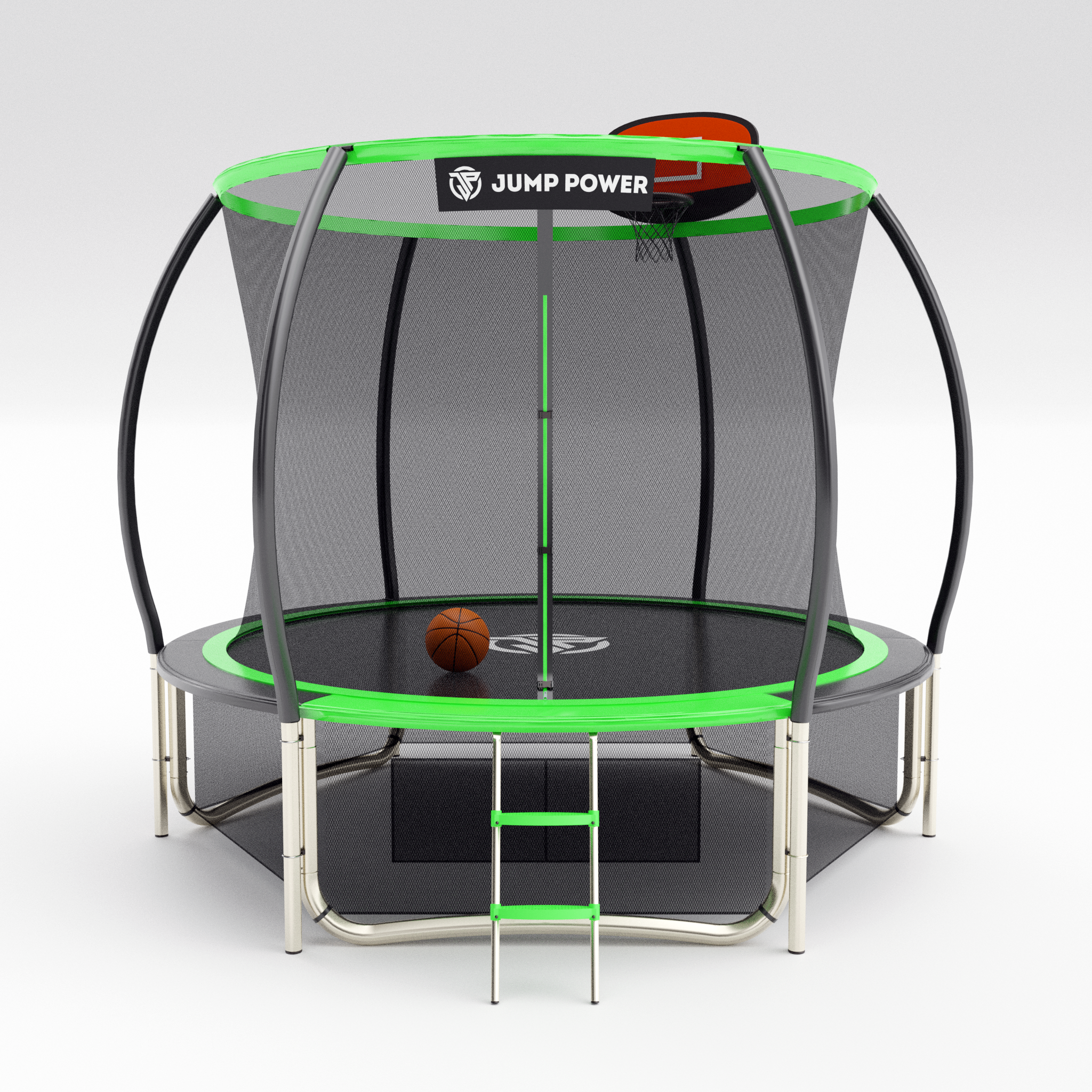 Батут каркасный уличный Jump Power 10 ft Pro Inside Basket Green