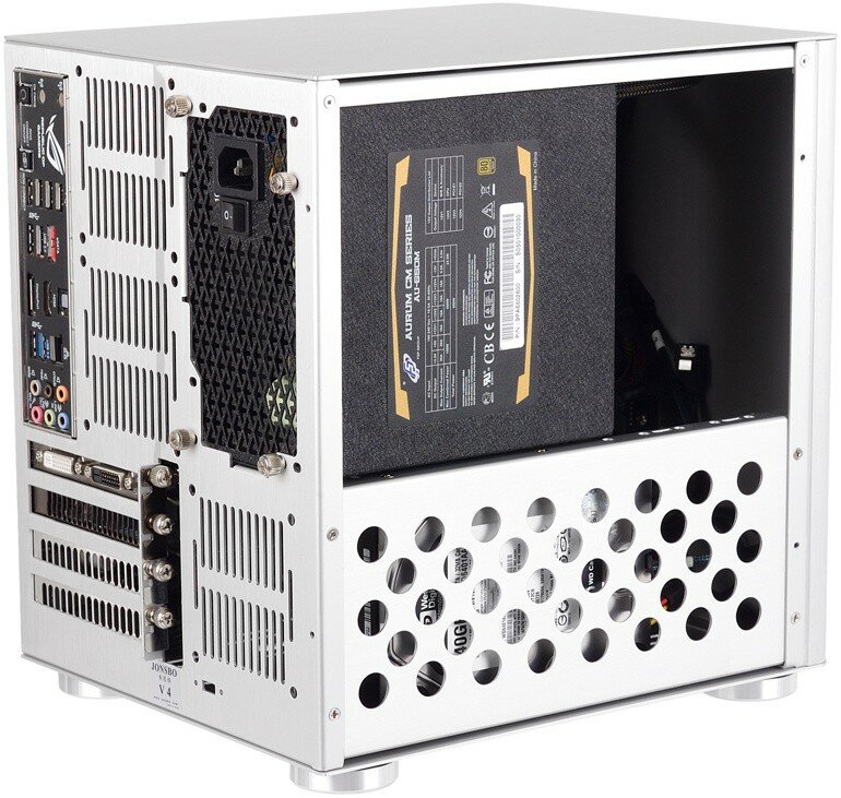 Корпус JONSBO V4 Silver без БП mini-ITX micro-ATX серебристый