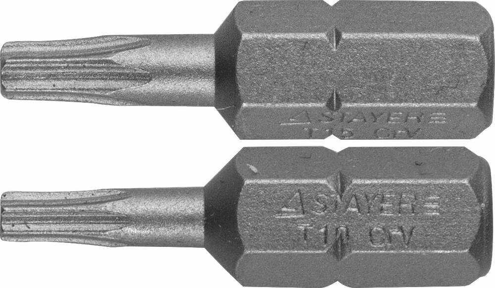 Биты (C 1/4"; 25 мм; T10 Т15; 2 шт.) STAYER 26281-10/15-25