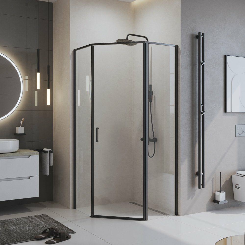 Душевой уголок Belbagno UNO-195-P-1-90-C-NERO