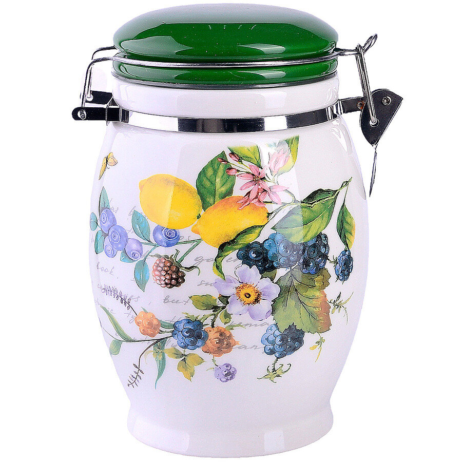 фото Банка для сыпучих продуктов 900 мл "Лесные ягоды с лимонами" LR