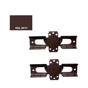 Кронштейн для столба заборного 60х60 мм цинк+порошковое покрытие коричневый RAL 8017 (2 шт.)