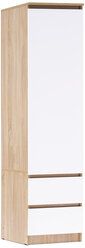 Шкаф Миф Челси белый глянец / дуб сонома Однодверный 45.2х51.4х179.6 см