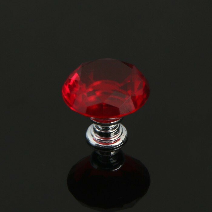 Ручка кнопка CAPPIO, цвет красный "Алмаз", стеклянная, d-30 мм - фотография № 3