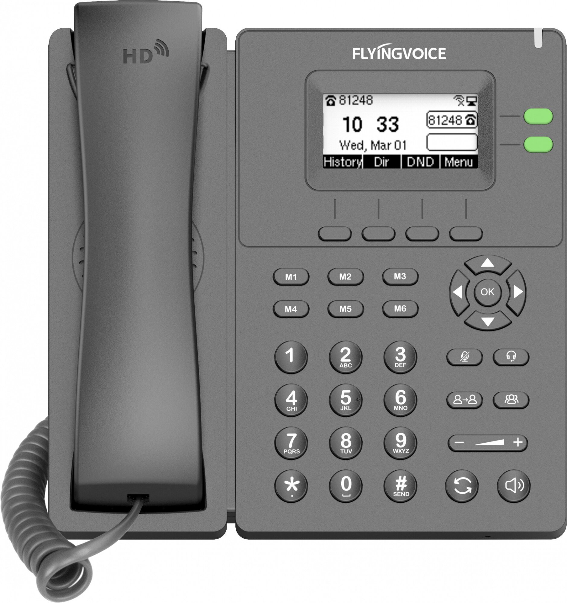 Телефон IP Flyingvoice P20G серый упак1